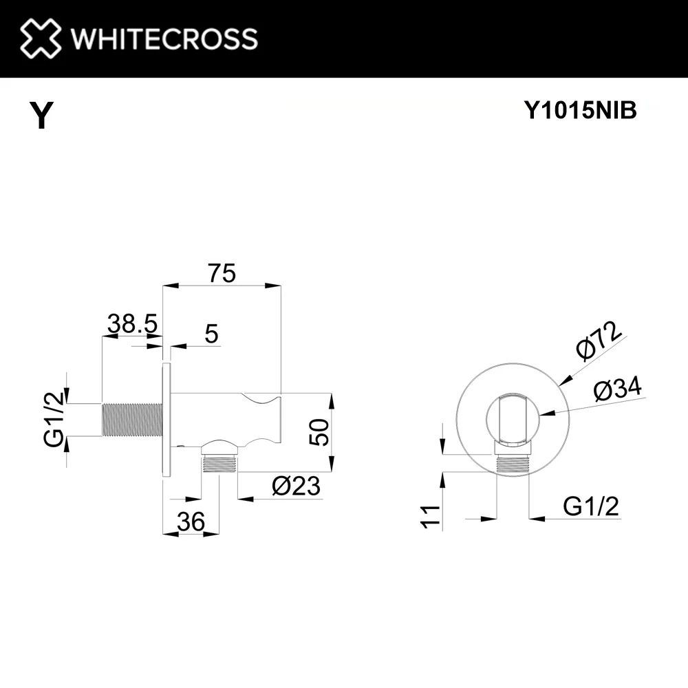 Шланговое подключение WHITECROSS Y Y1015NIB, брашированный никель Sancos — официальный сайт