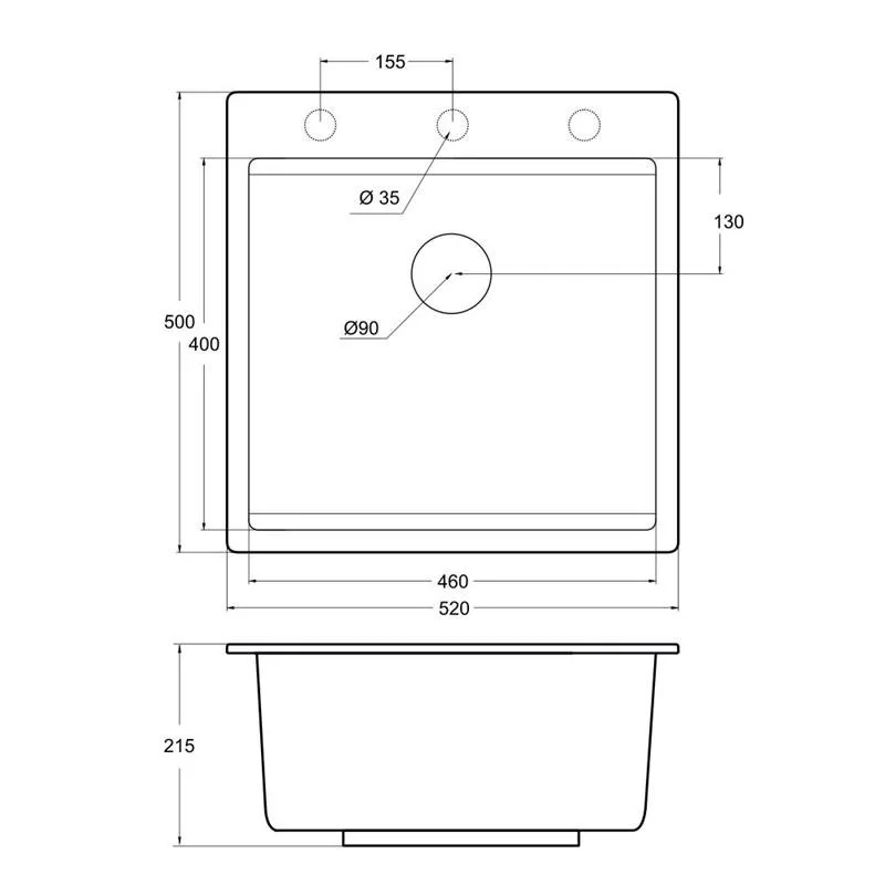 Мойка кухонная Emar Quartz EMQ-1520.Q Оникс Sancos — официальный сайт