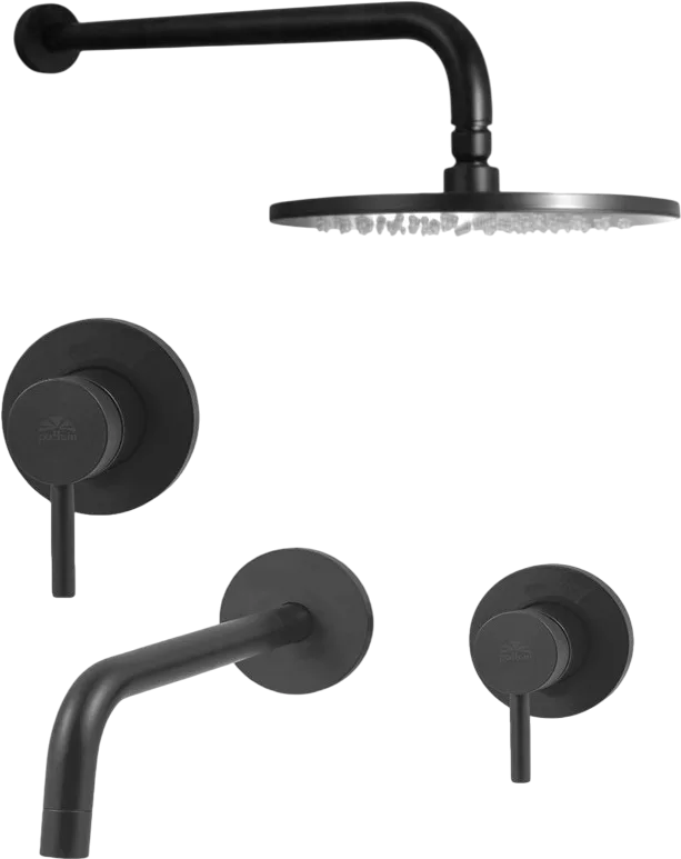 Комплект для ванной Paffoni Light KITLIG011NO006 С ВНУТРЕННЕЙ ЧАСТЬЮ, черный Sancos — официальный сайт