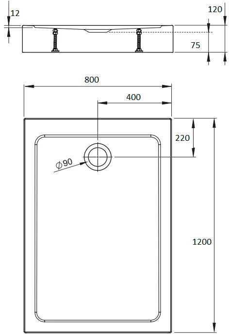 Поддон для душа Radaway Doros F Compact 120x80 с сифоном Sancos — официальный сайт