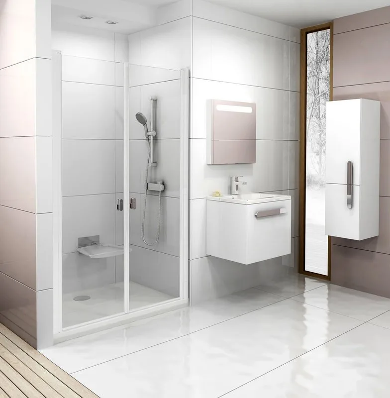 Душевая дверь в нишу Ravak Chrome CSDL2-110 Transparent, профиль белый Sancos — официальный сайт