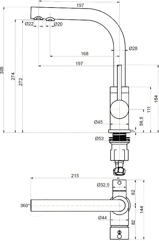 Смеситель для кухни Paulmark Essen Es213011-NI никель Sancos — официальный сайт