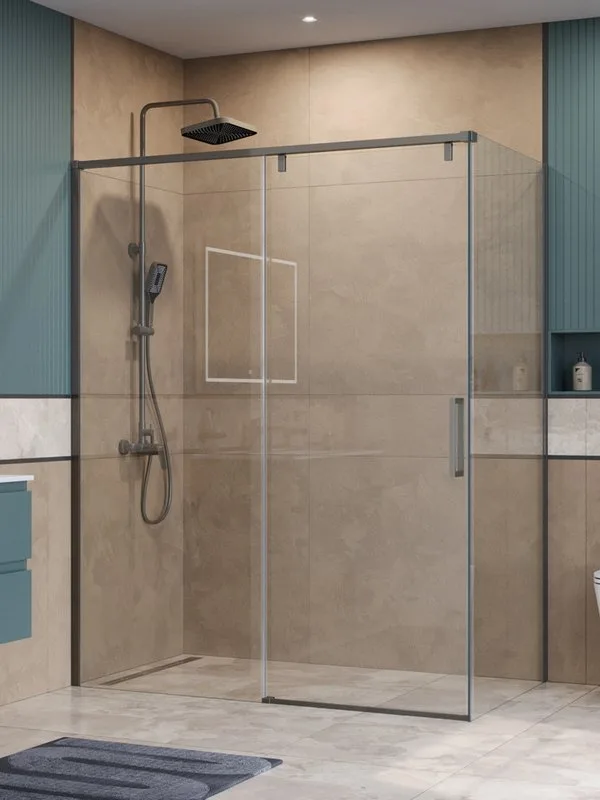 Душевой уголок BelBagno Soft Close-1 AH-1-160/100-C-GM профиль оружейная сталь Sancos — официальный сайт