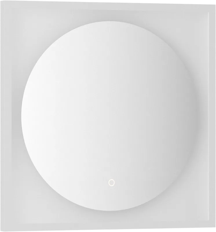 Зеркало Defesto Eclipse DF 2226S 60х60 белая рама, с LED-подсветкой, 4500К, сенсорный выключатель