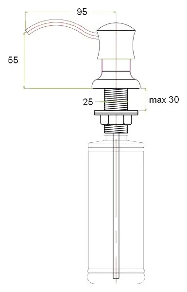 Дозатор для кухонной мойки Zorg ZR-21 сталь Sancos — Оригинал