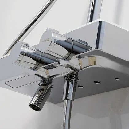 Душевая стойка Wasserkraft Thermo A11301, хром Sancos — официальный сайт