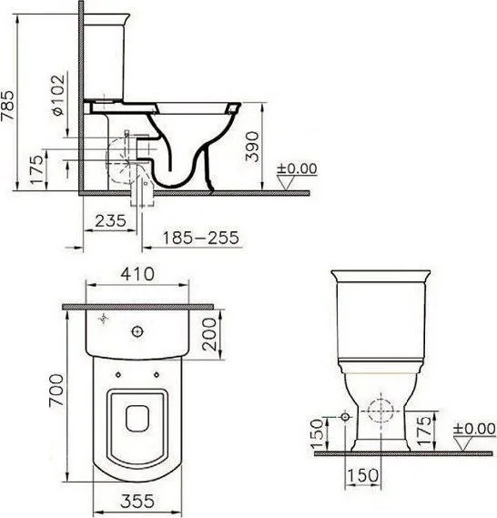 Унитаз-компакт напольный VitrA Serenada 9722B003-7204 Sancos — официальный сайт