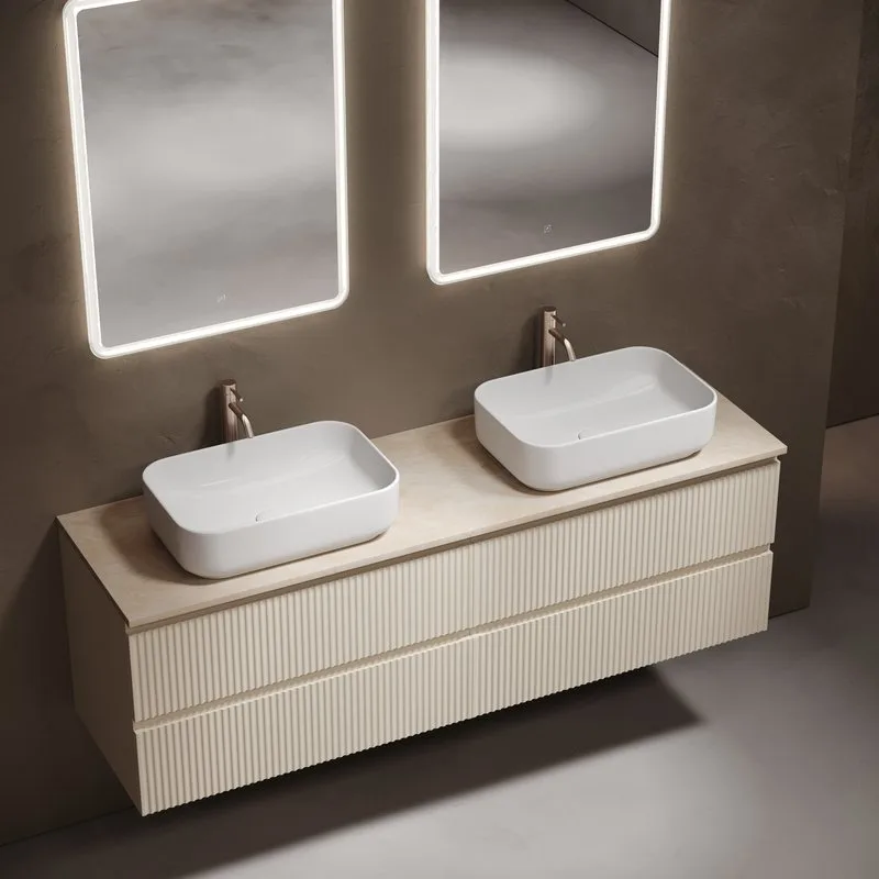 Тумба с раковиной Sancos Snob T 160 beige soft, столешница бежевая TT160A2X, раковина CN5043 Sancos — официальный сайт