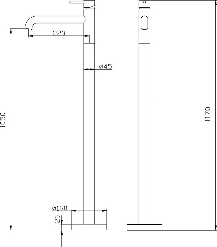 Напольный смеситель для раковины Abber Wasser Kreis AF8140B С ВНУТРЕННЕЙ ЧАСТЬЮ, черный Sancos — официальный сайт