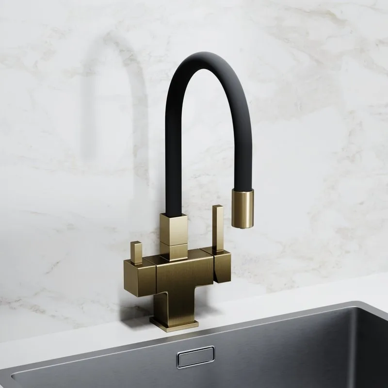 Смеситель для кухни Sancos Arno SC4005BG с гибким изливом, брашированное золото Sancos — официальный сайт