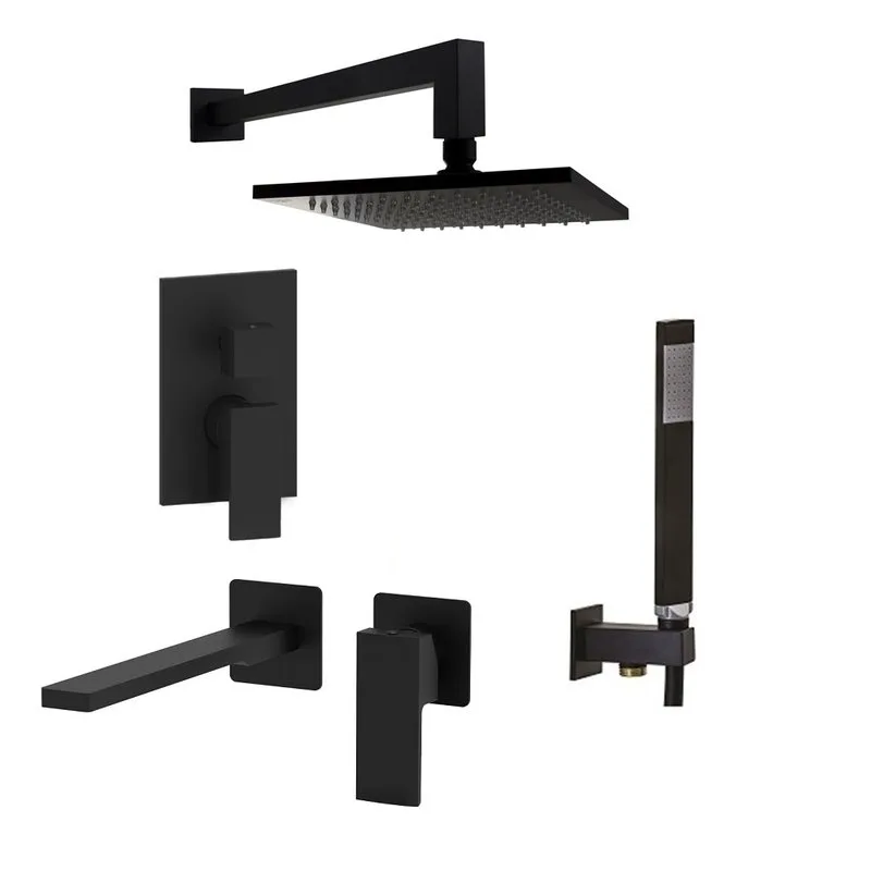 Комплект для ванной Paffoni Light KITEL018NO105 С ВНУТРЕННЕЙ ЧАСТЬЮ, черный матовый Sancos — официальный сайт