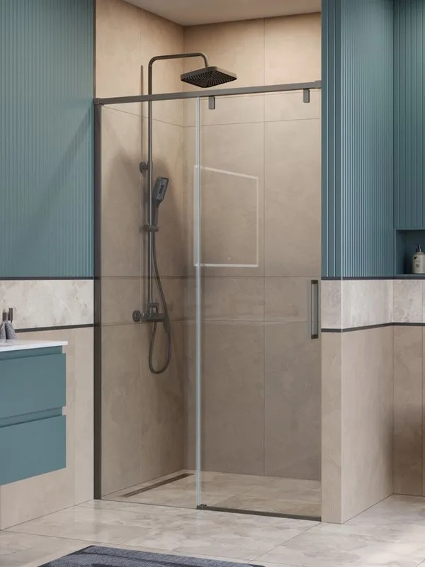 Душевая дверь в нишу BelBagno Soft Close-1 BF-1-120-C-GM профиль оружейная сталь Sancos — официальный сайт