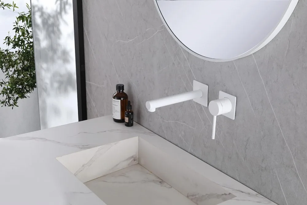 Смеситель для раковины Abber Emotion AF8812W, С ВНУТРЕННЕЙ ЧАСТЬЮ, матовый белый Sancos — официальный сайт