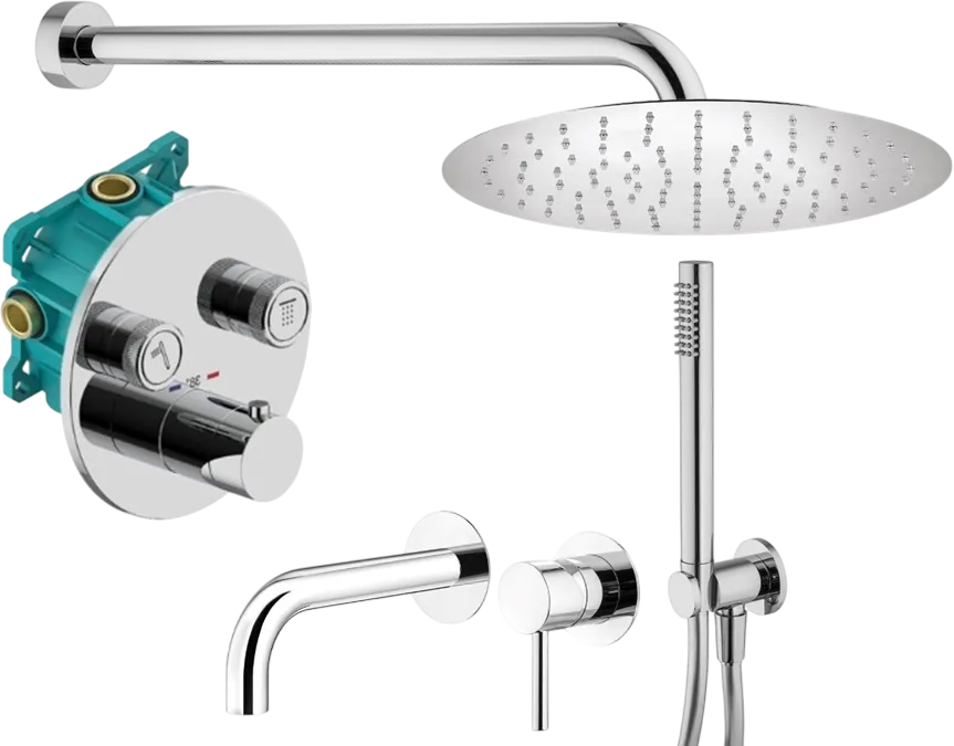 Комплект для ванной Plumberia Selection PSBOX KITPSB02CR210 С ВНУТРЕННЕЙ ЧАСТЬЮ, хром Sancos — официальный сайт
