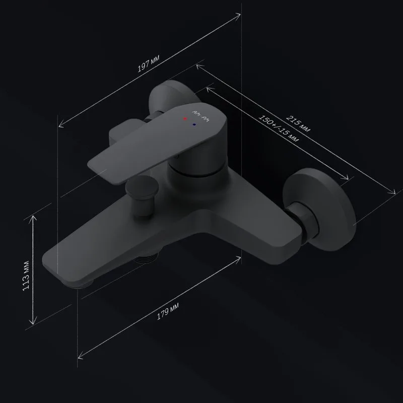 Смеситель для ванны с душем AM.PM Gem F90A10022, черный Sancos — официальный сайт