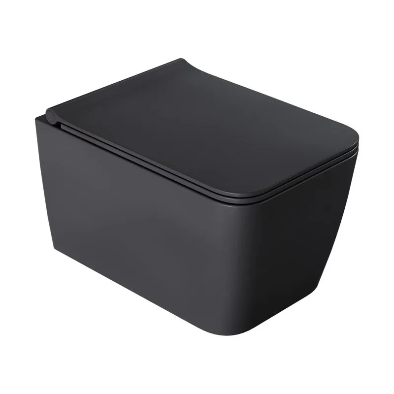 Унитаз подвесной Boheme Zen 967-SET безободковый, с микролифтом, anthracite Sancos — официальный сайт