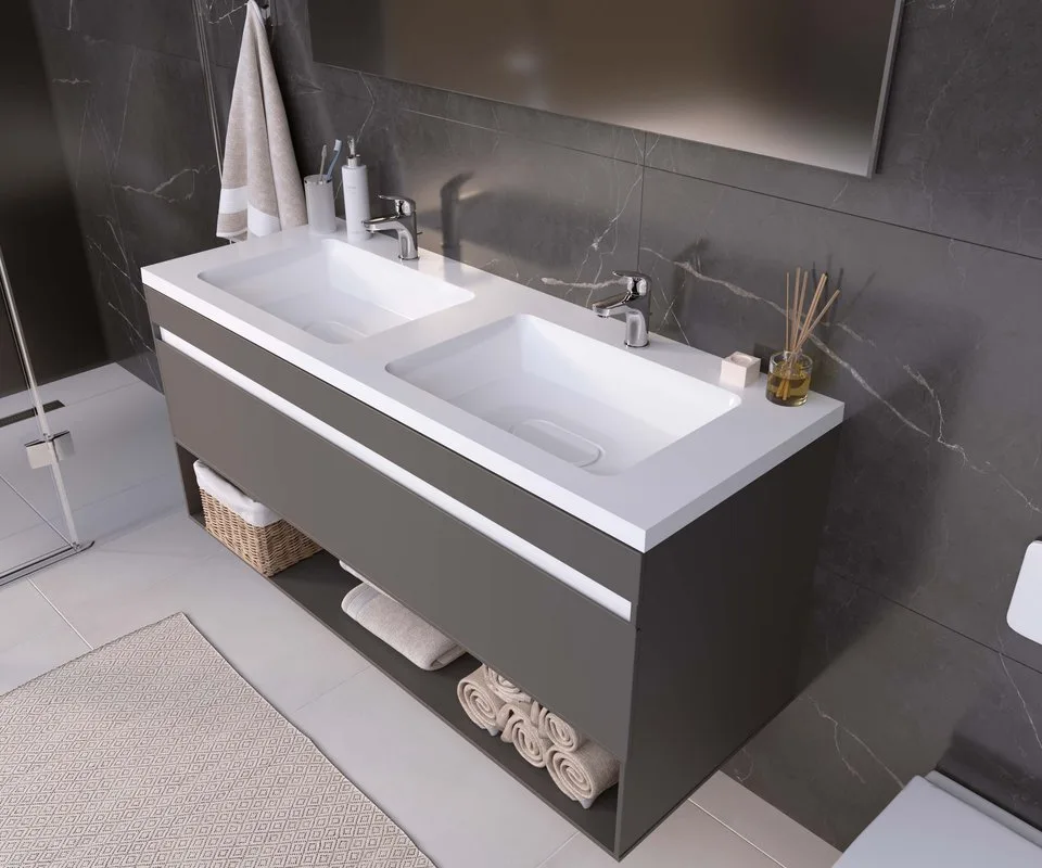 Мебельная раковина Uperwood Modul 125 глянцевая белая Sancos — официальный сайт