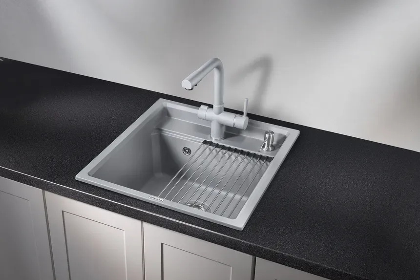 Мойка кухонная Granula Kitchen Space 5002, алюминиум Sancos — официальный сайт