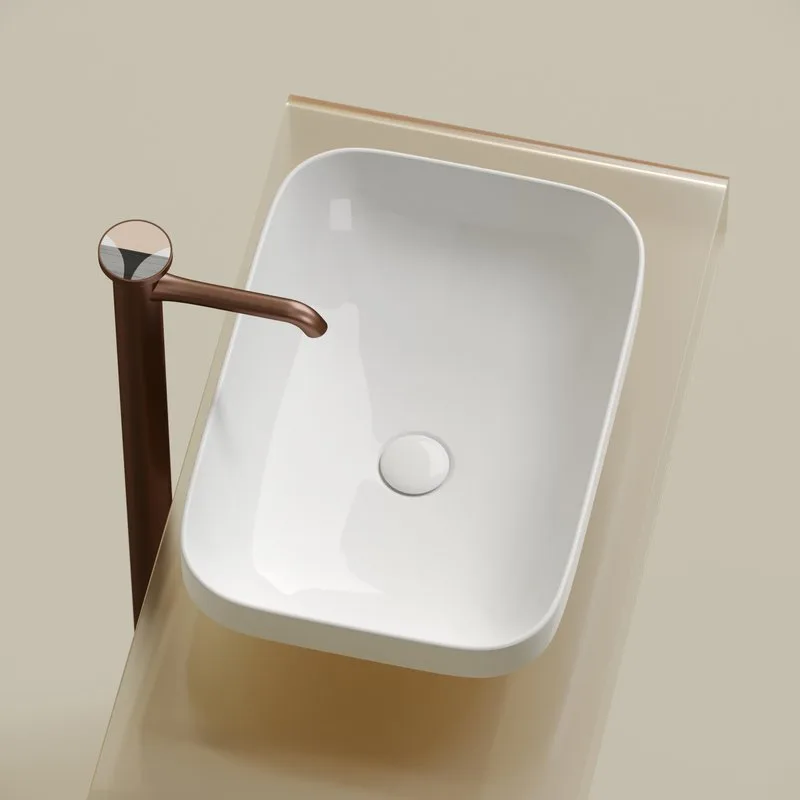 Накладная раковина Ceramicanova Element CN6055 белая глянцевая Sancos — официальный сайт