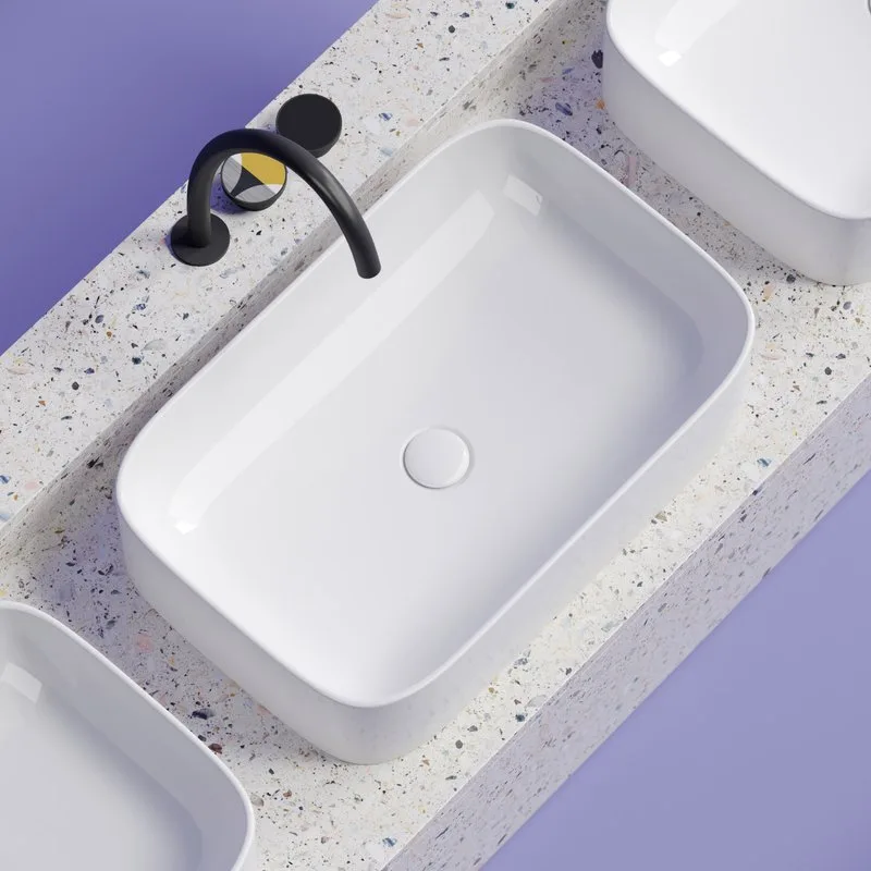 Накладная раковина Ceramicanova Element CN6053 белая глянцевая Sancos — официальный сайт