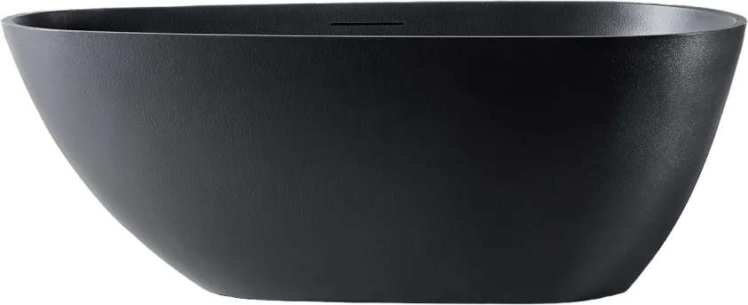 Ванна из искусственного камня Abber Dortmund 170x75 см, отдельностоящая, черная, овальная, со сливом Sancos — официальный сайт