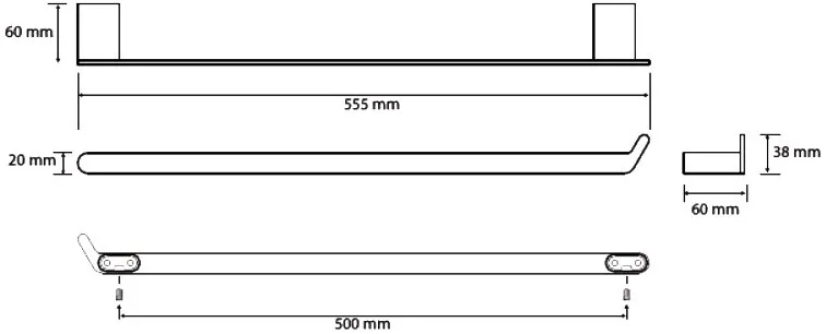 Полотенцедержатель Bemeta Organic 157104361 с крючком, 55 см, глянцевый хром Sancos — официальный сайт