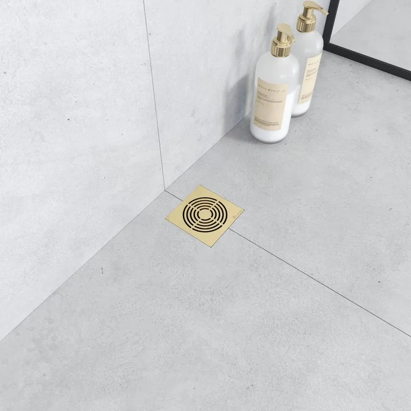 Душевой трап Boheme Smart Design 10x10 см, золото Sancos — официальный сайт