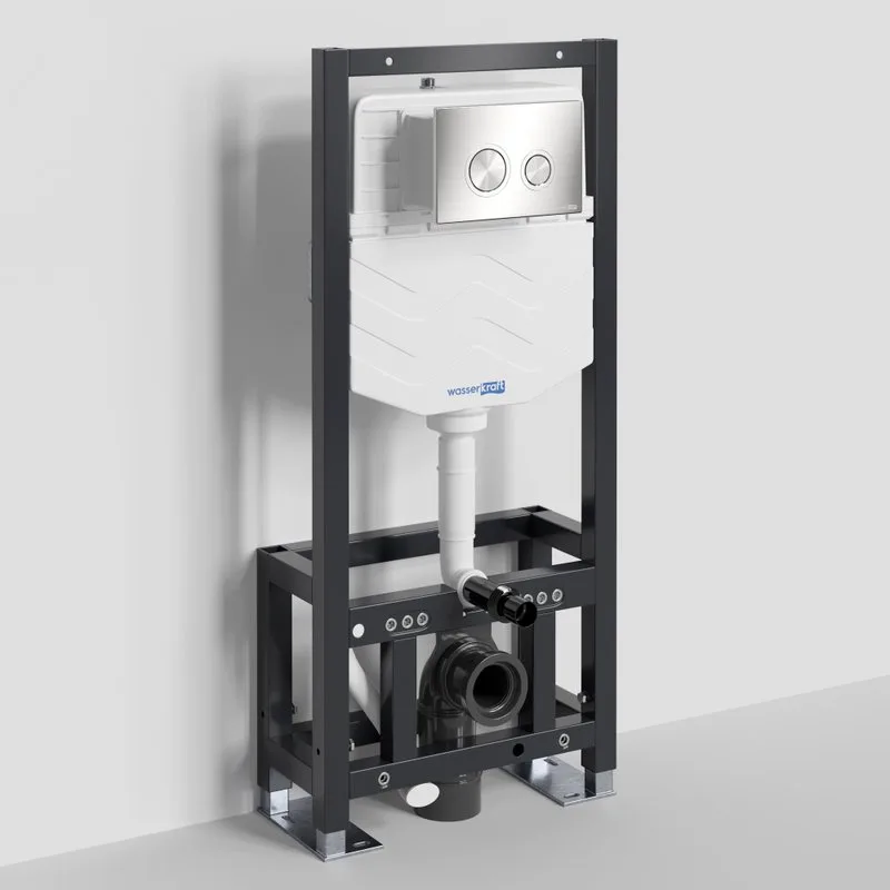 Система инсталляции для унитазов Wasserkraft Dill 61TLT.010.ME.BN01, с кнопкой смыва никель Sancos — официальный сайт