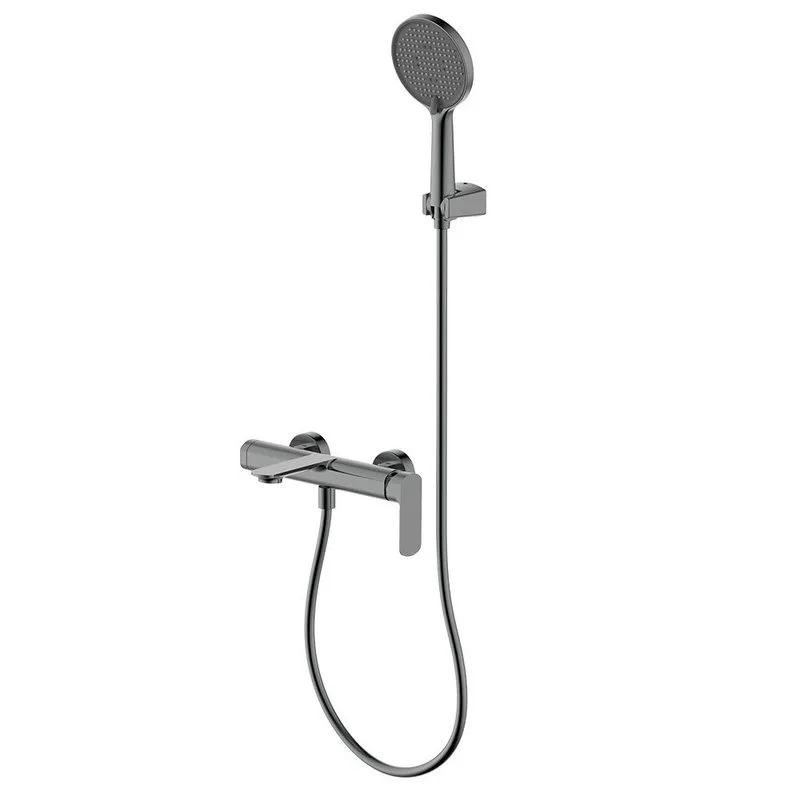 Смеситель для ванны с душевым гарнитуром, метал Gun metal, AQUAme Monza AQM6312GM Sancos — официальный сайт