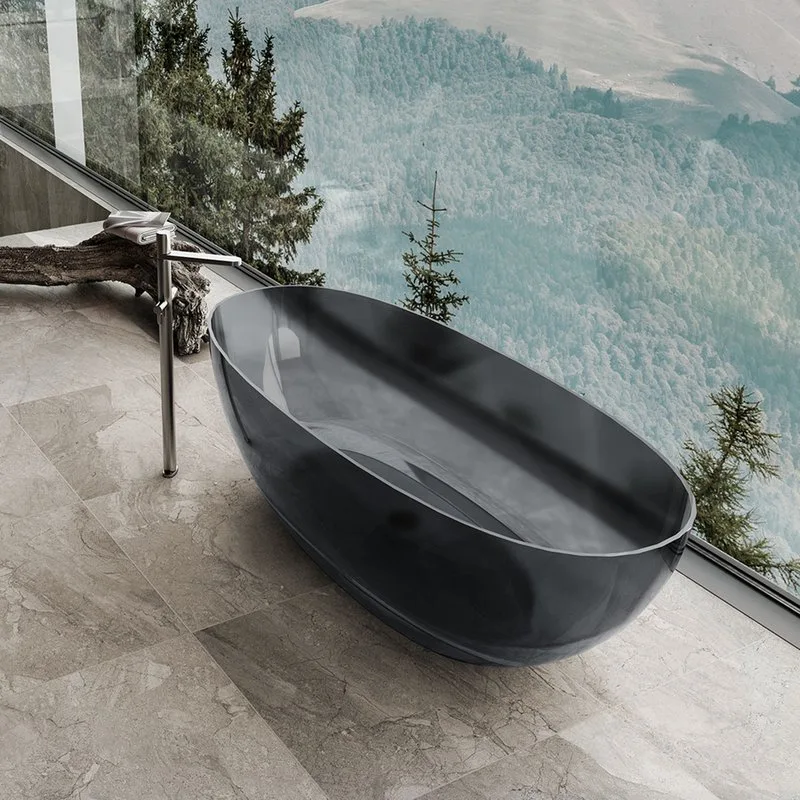 Акриловая ванна Vincea VBT-6T01B 170x75 см, отдельностоящая, черная, овальная, с донным клапаном Sancos — официальный сайт