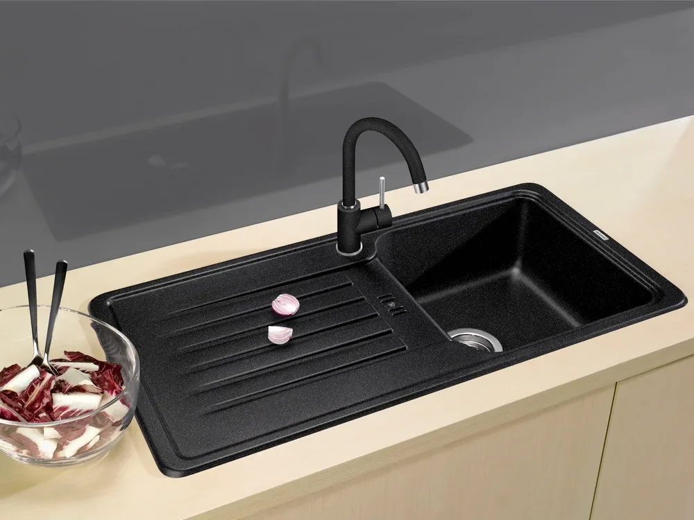 Смеситель для кухни Blanco Mida Silgranit 524202 (519415) черный Sancos — официальный сайт