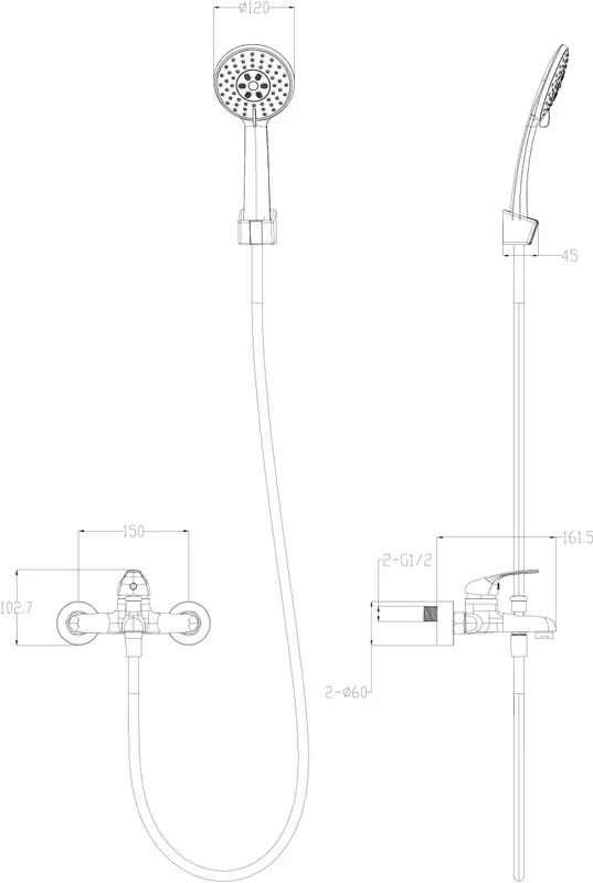 Смеситель для ванны с душем Wonzon & Woghand WW-4530-CR, хром Sancos — официальный сайт