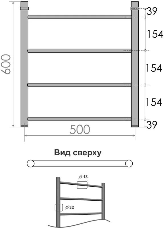 Полотенцесушитель водяной Indigo Line LLW60-50 Sancos — официальный сайт