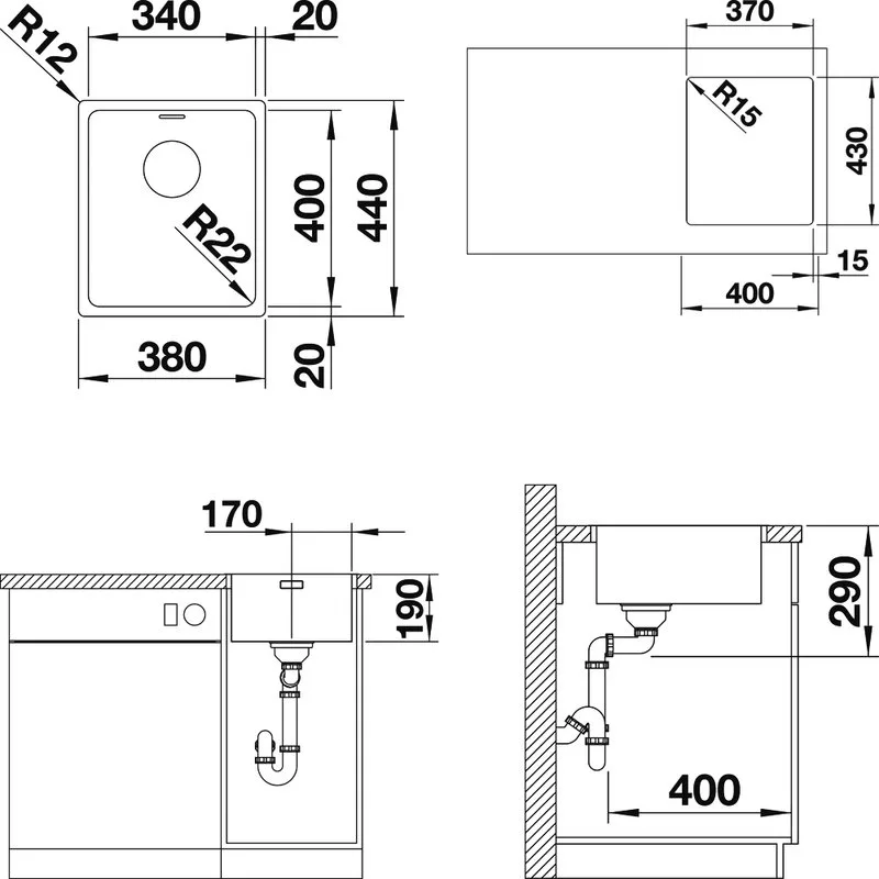 Мойка кухонная Blanco Andano 340-IF Sancos — официальный сайт