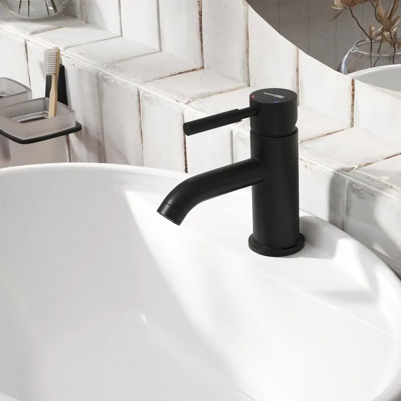 Смеситель для раковины Wasserkraft Gollach 3305 черный soft-touch Sancos — официальный сайт