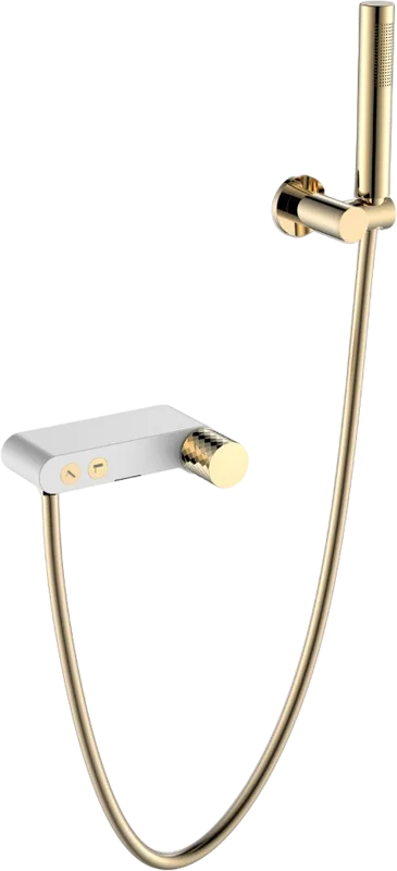 Смеситель для ванны с душем Boheme Stick 123-WG, white diamond gold Sancos — официальный сайт