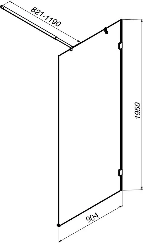 Душевая перегородка AM.PM X-Joy W94UWI-90-F1-MTE 90x195, фурнитура хром, стекло прозрачное Sancos — официальный сайт