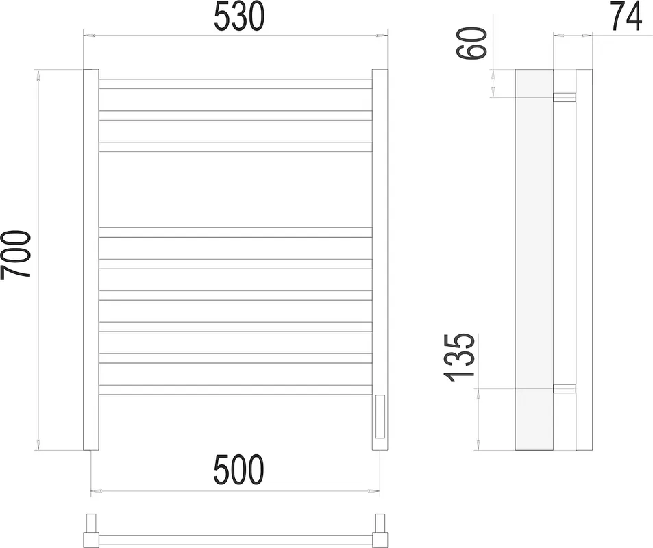 Полотенцесушитель электрический Terminus Сицилия П9 50x70, sensor quick touch Sancos — официальный сайт