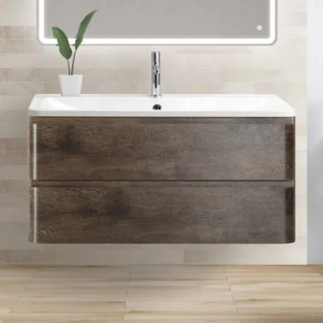 Тумба под раковину без столешницы BelBagno Albano 100 подвесная, rovere nature grigio Sancos — официальный сайт