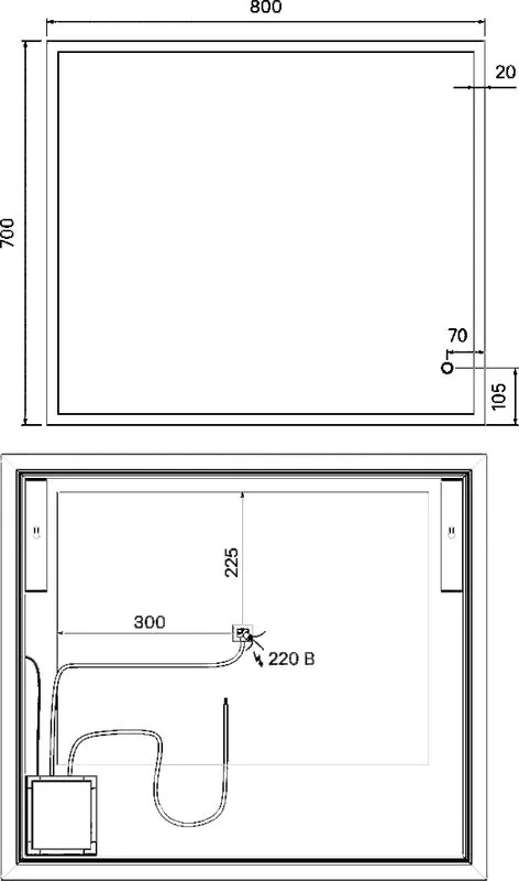 Зеркало IDDIS Brick 80 c термообогревом и подсветкой Sancos — официальный сайт