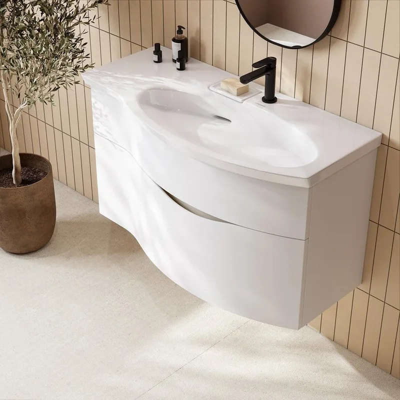 Мебельная раковина KERAMA MARAZZI Riva 100 R, глянцевая белая Sancos — официальный сайт