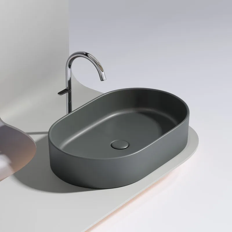 Накладная раковина Ceramicanova Element CN6048MDH темный антрацит матовая Sancos — официальный сайт