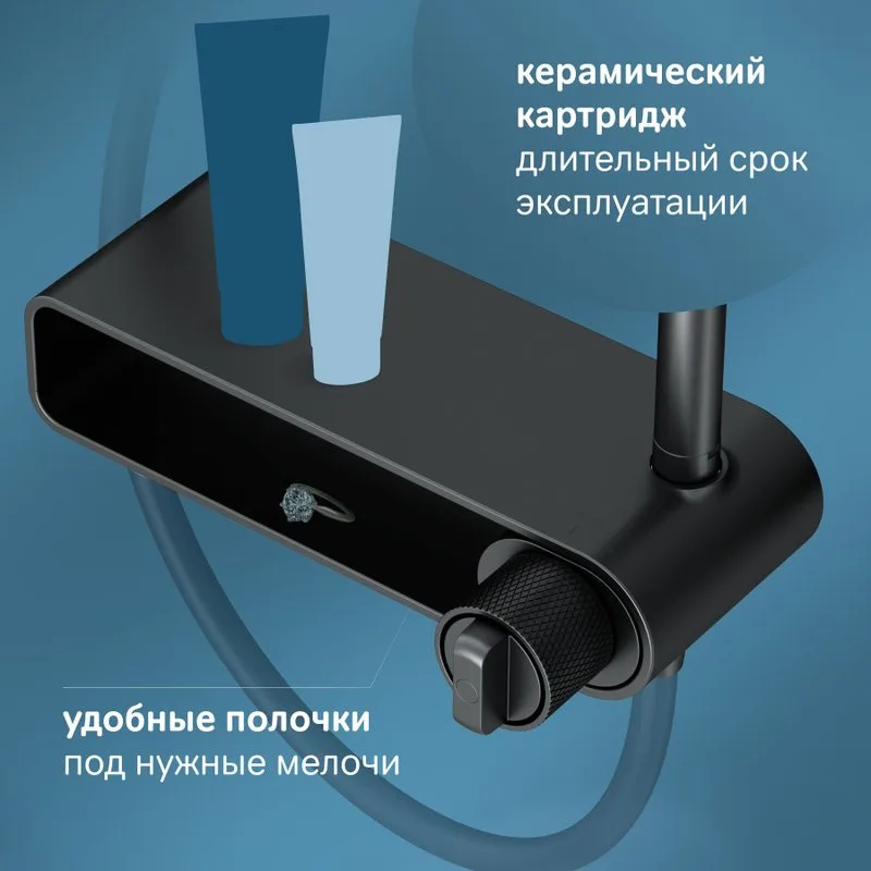 Душевая стойка AM.PM X-Joy F0785A722, черный матовый Sancos — официальный сайт