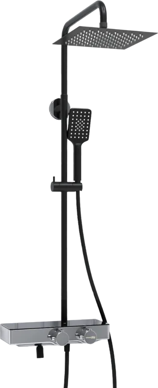 Душевая стойка Wasserkraft Abens 2000 A114.255.130.CB Thermo, с термостатом, черная Sancos — официальный сайт