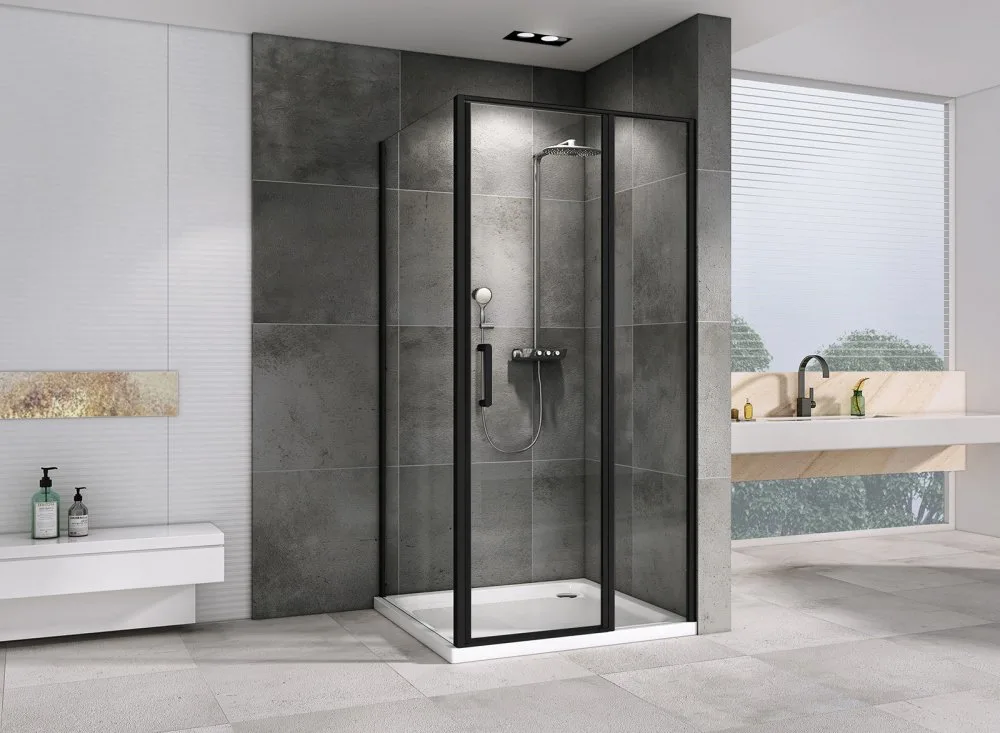 Душевой уголок Abber Sonnenstrand AG04120BS-S100B 120x100, профиль черный, стекло прозрачное Sancos — официальный сайт