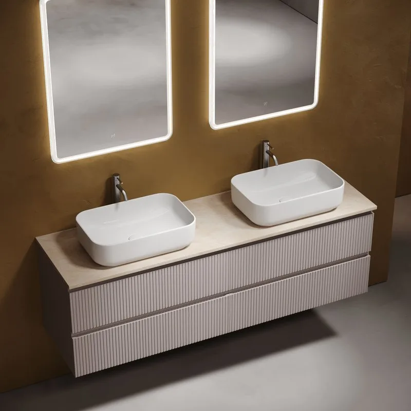 Тумба с раковиной Sancos Snob T 160 doha soft, столешница бежевая TT160A2X, раковина CN5043 Sancos — официальный сайт