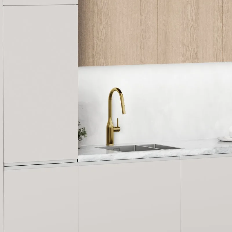 Смеситель для кухни Sancos Grand SC4002BG с вытяжным изливом, брашированное золото Sancos — официальный сайт