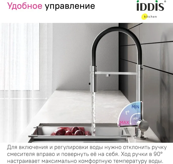 Смеситель для кухни IDDIS Ace ACESBFFi05 хром, с гибким изливом Sancos — официальный сайт