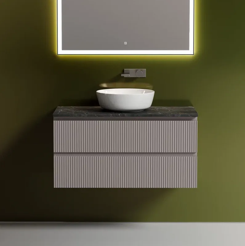 Тумба с раковиной Sancos Snob T 100 см, doha soft, столешница черный мрамор, раковина CN6013 Sancos — официальный сайт
