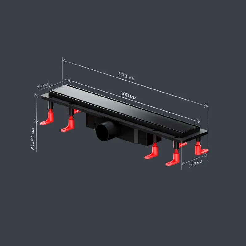 Душевой трап (лоток) AM.PM PrimeFlow Tile 50 см, черный матовый Sancos — официальный сайт
